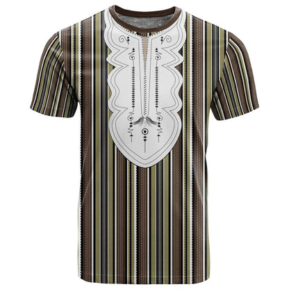 Liberia Kpelle Ethnic Heritage Pattern - Brown T shirt - African Pride