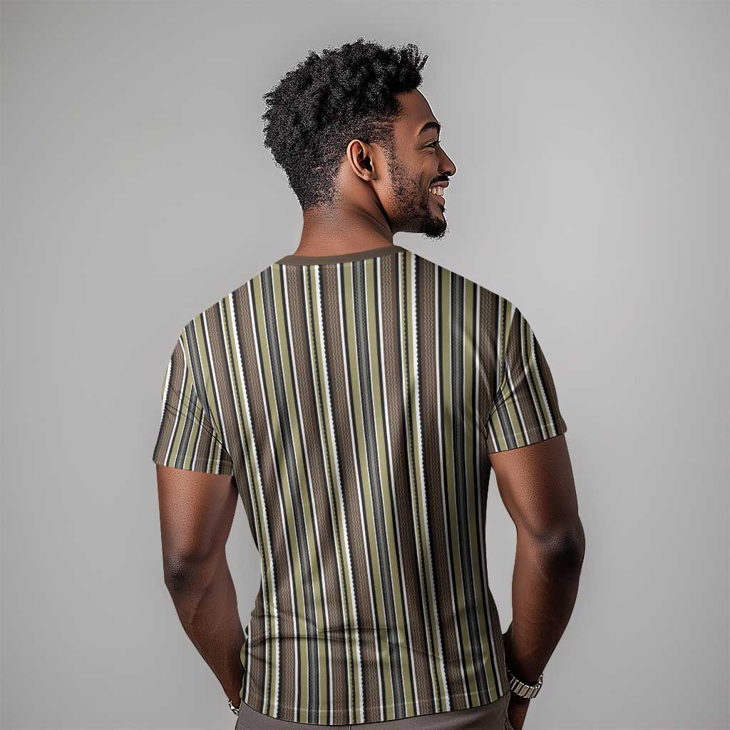 Liberia Kpelle Ethnic Heritage Pattern - Brown T shirt - African Pride