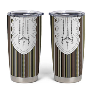 Liberia Kpelle Ethnic Heritage Pattern - Brown Tumbler Cup - African Pride