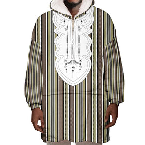 Liberia Kpelle Ethnic Heritage Pattern - Brown Wearable Blanket Hoodie - African Pride