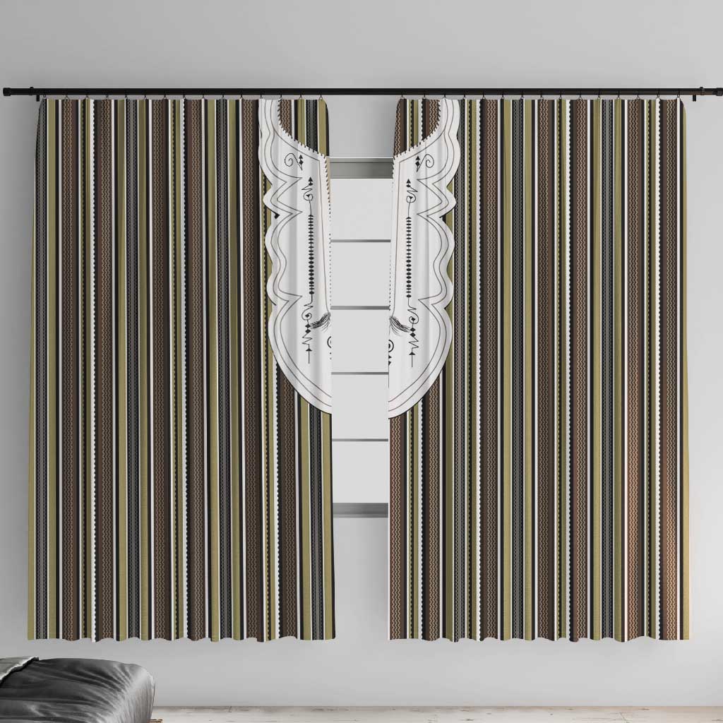 Liberia Kpelle Ethnic Heritage Pattern - Brown Window Curtain - African Pride