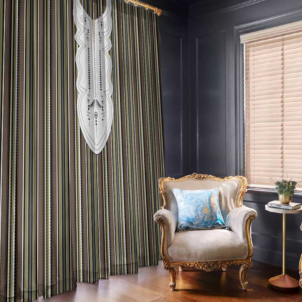 Liberia Kpelle Ethnic Heritage Pattern - Brown Window Curtain - African Pride