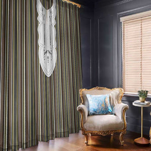 Liberia Kpelle Ethnic Heritage Pattern - Brown Window Curtain - African Pride