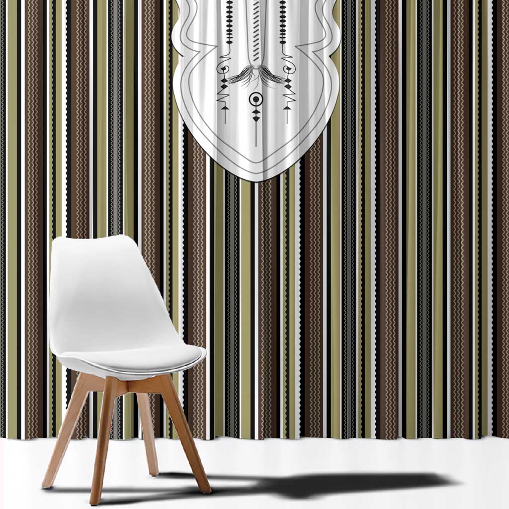 Liberia Kpelle Ethnic Heritage Pattern - Brown Window Curtain - African Pride