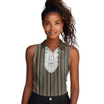 Liberia Kpelle Ethnic Heritage Pattern - Brown Women Sleeveless Polo Shirt - African Pride