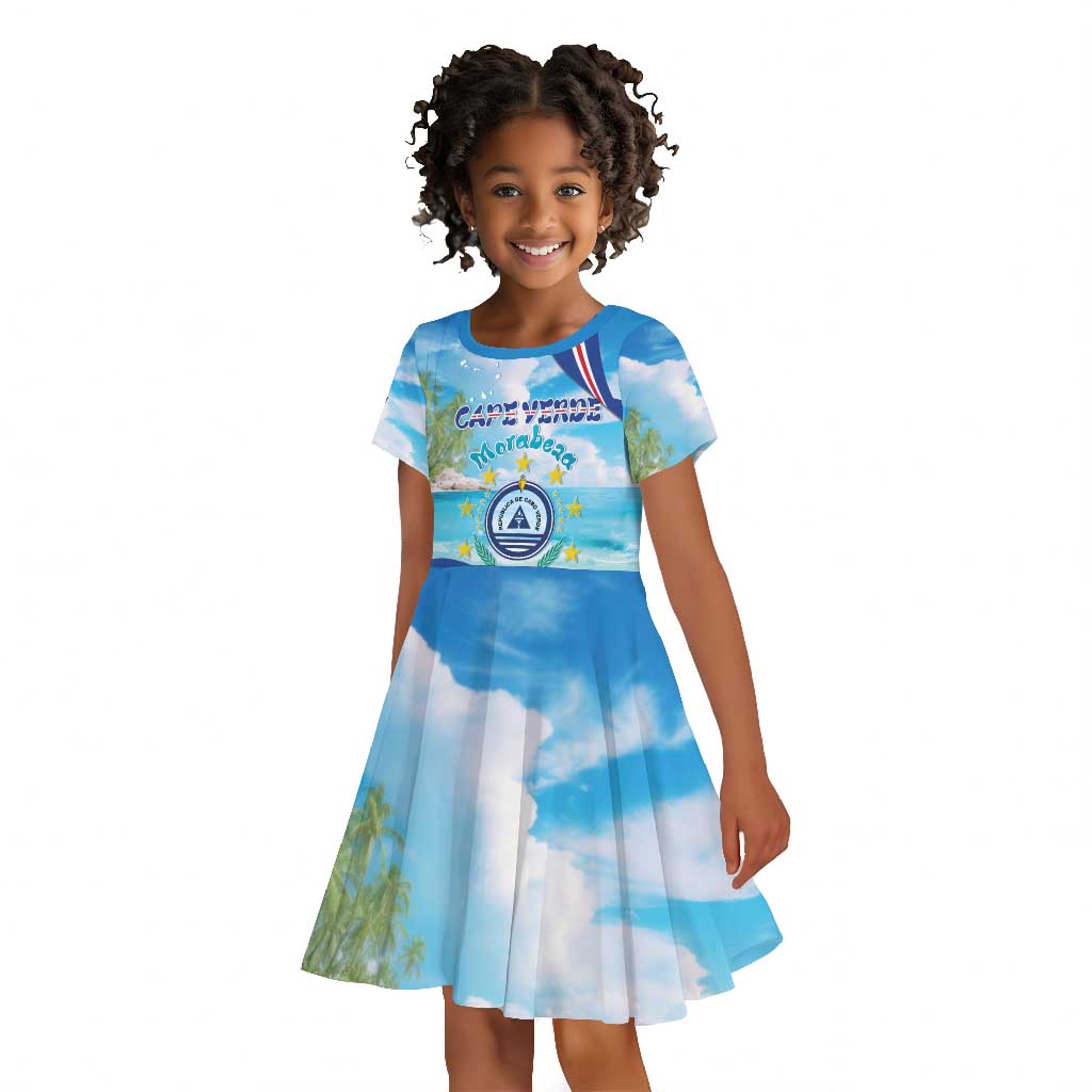 Cape Verde Morabeza Kid Short Sleeve Dress Paradise Ocean - African Pride