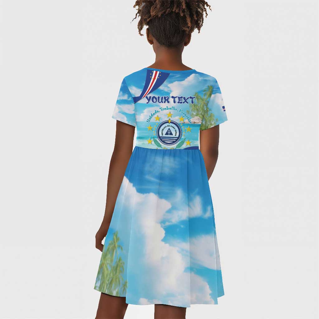 Cape Verde Morabeza Kid Short Sleeve Dress Paradise Ocean - African Pride
