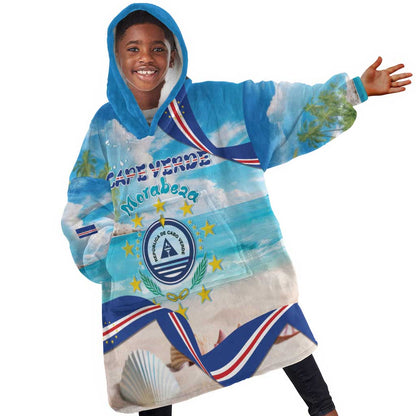 Cape Verde Morabeza Kid Wearable Blanket Hoodie Paradise Ocean - African Pride