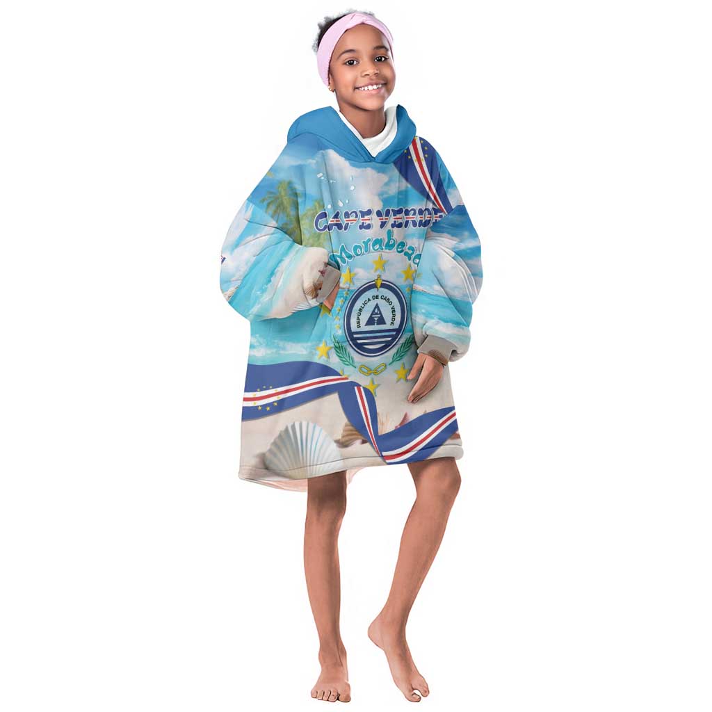 Cape Verde Morabeza Kid Wearable Blanket Hoodie Paradise Ocean - African Pride