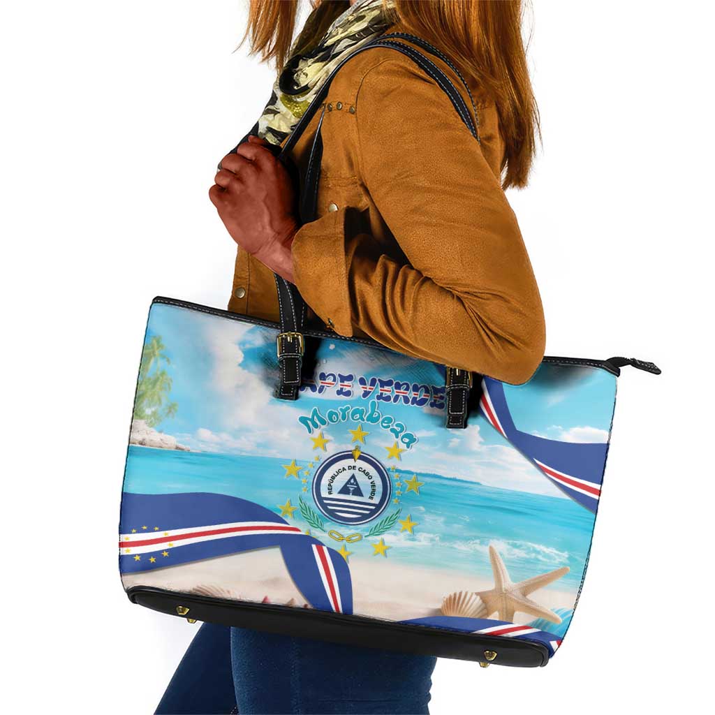 Cape Verde Morabeza Leather Tote Bag Paradise Ocean - African Pride