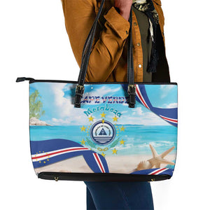 Cape Verde Morabeza Leather Tote Bag Paradise Ocean - African Pride