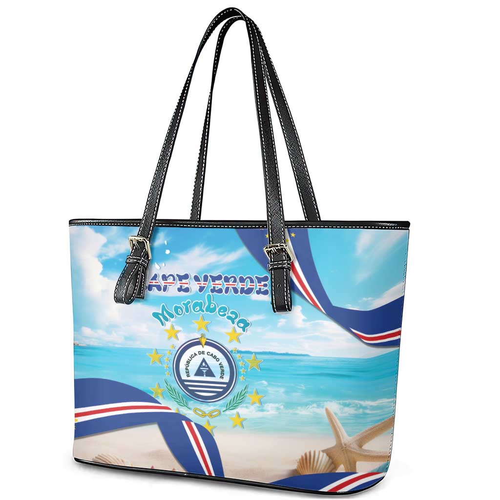 Cape Verde Morabeza Leather Tote Bag Paradise Ocean - African Pride
