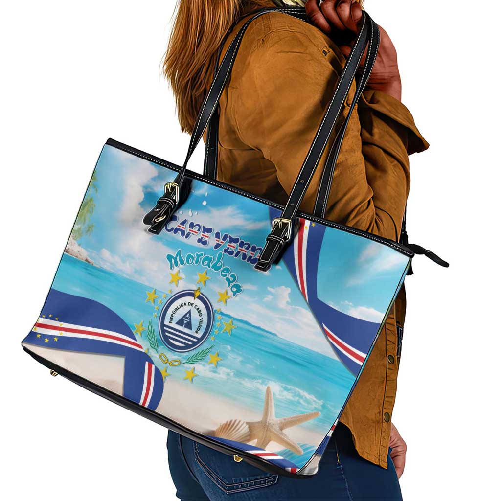 Cape Verde Morabeza Leather Tote Bag Paradise Ocean - African Pride