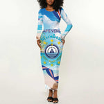 Cape Verde Morabeza Long Sleeve Bodycon Dress Paradise Ocean - African Pride