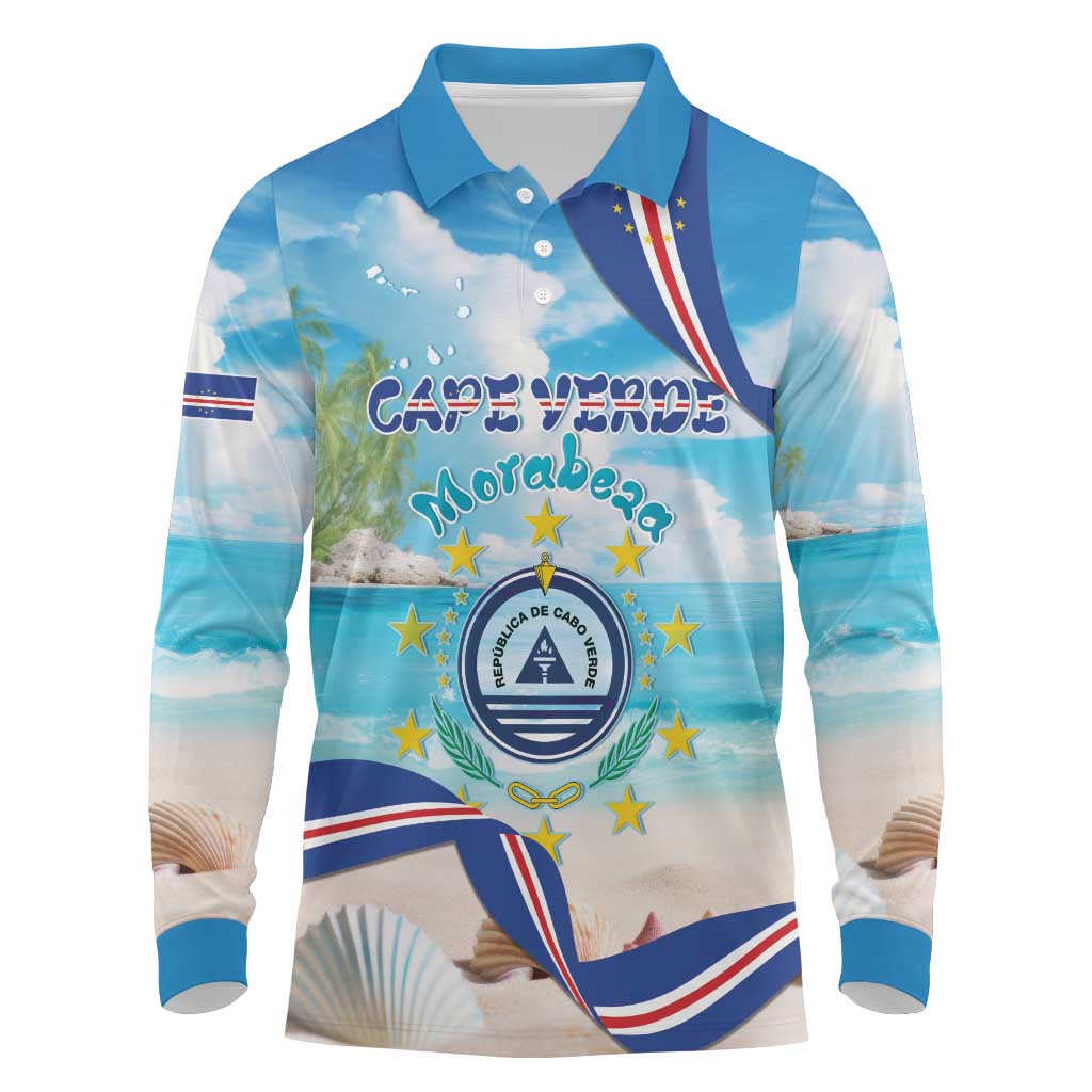 Cape Verde Morabeza Long Sleeve Polo Shirt Paradise Ocean - African Pride