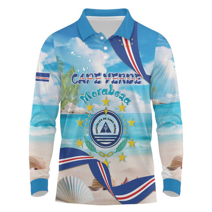 Cape Verde Morabeza Long Sleeve Polo Shirt Paradise Ocean - African Pride