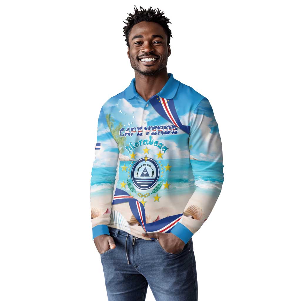 Cape Verde Morabeza Long Sleeve Polo Shirt Paradise Ocean - African Pride