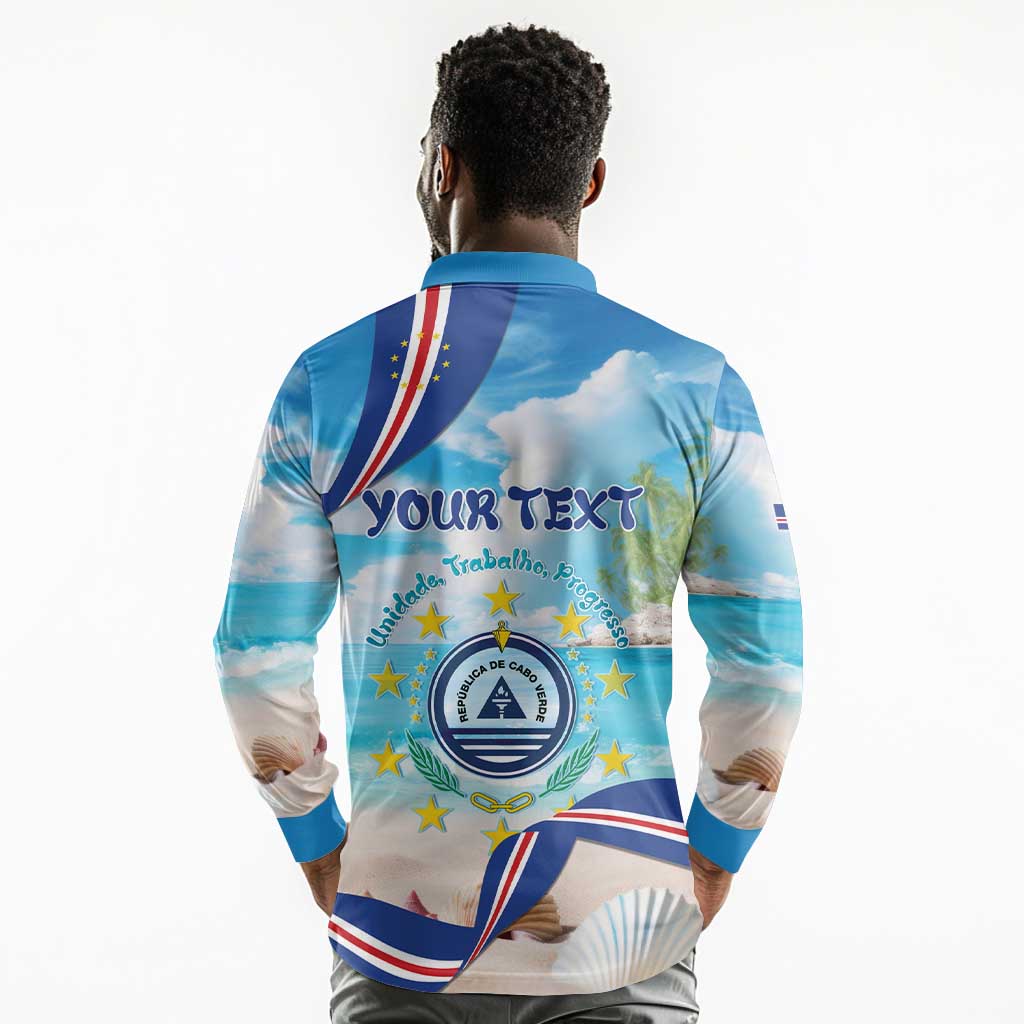 Cape Verde Morabeza Long Sleeve Polo Shirt Paradise Ocean - African Pride