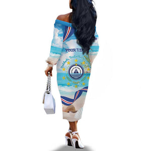 Cape Verde Morabeza Off The Shoulder Long Sleeve Dress Paradise Ocean - African Pride