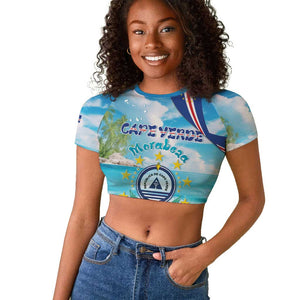 Cape Verde Morabeza Raglan Cropped T shirt Paradise Ocean - African Pride