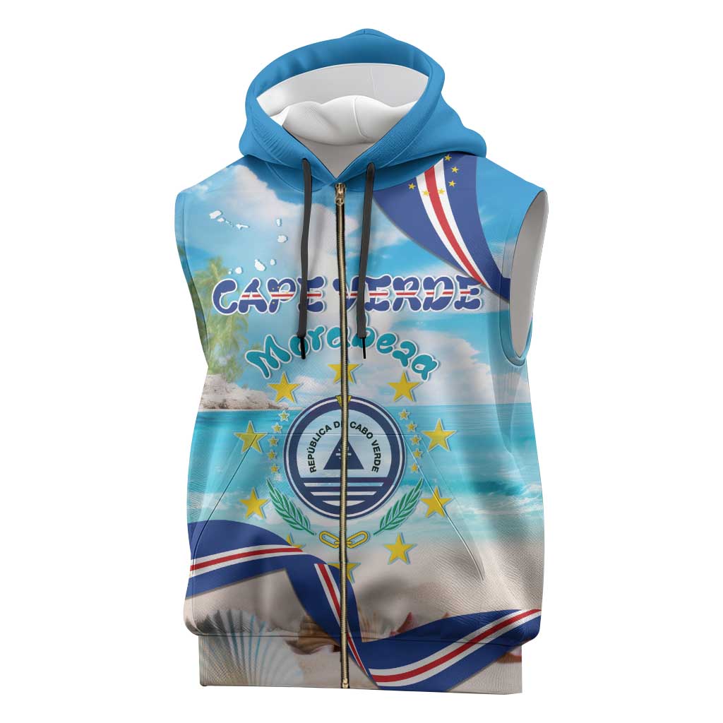 Cape Verde Morabeza Sleeveless Zip Hoodie Paradise Ocean - African Pride