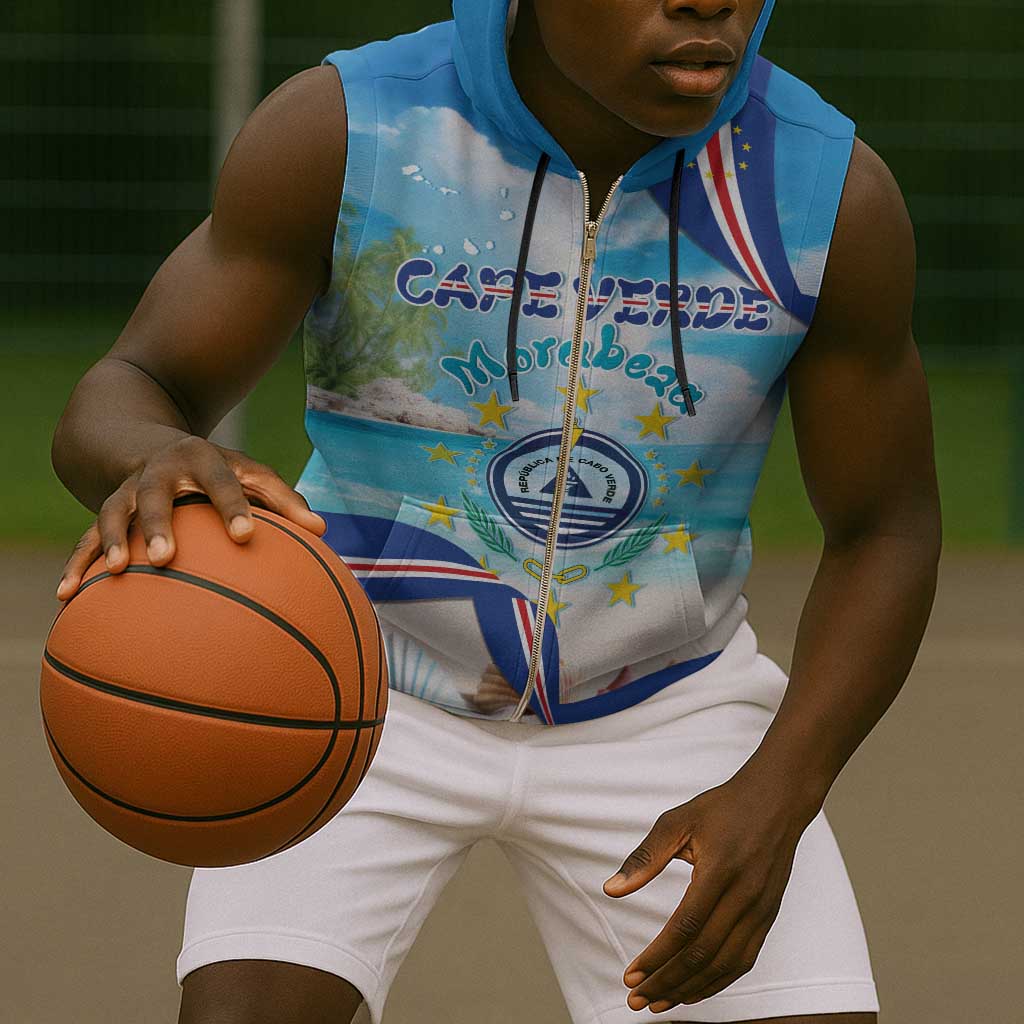 Cape Verde Morabeza Sleeveless Zip Hoodie Paradise Ocean - African Pride