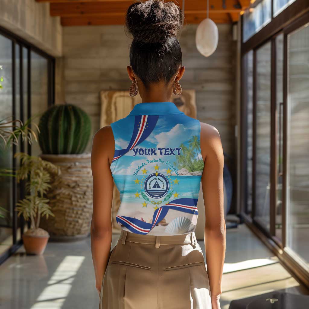 Cape Verde Morabeza Women Sleeveless Polo Shirt Paradise Ocean - African Pride