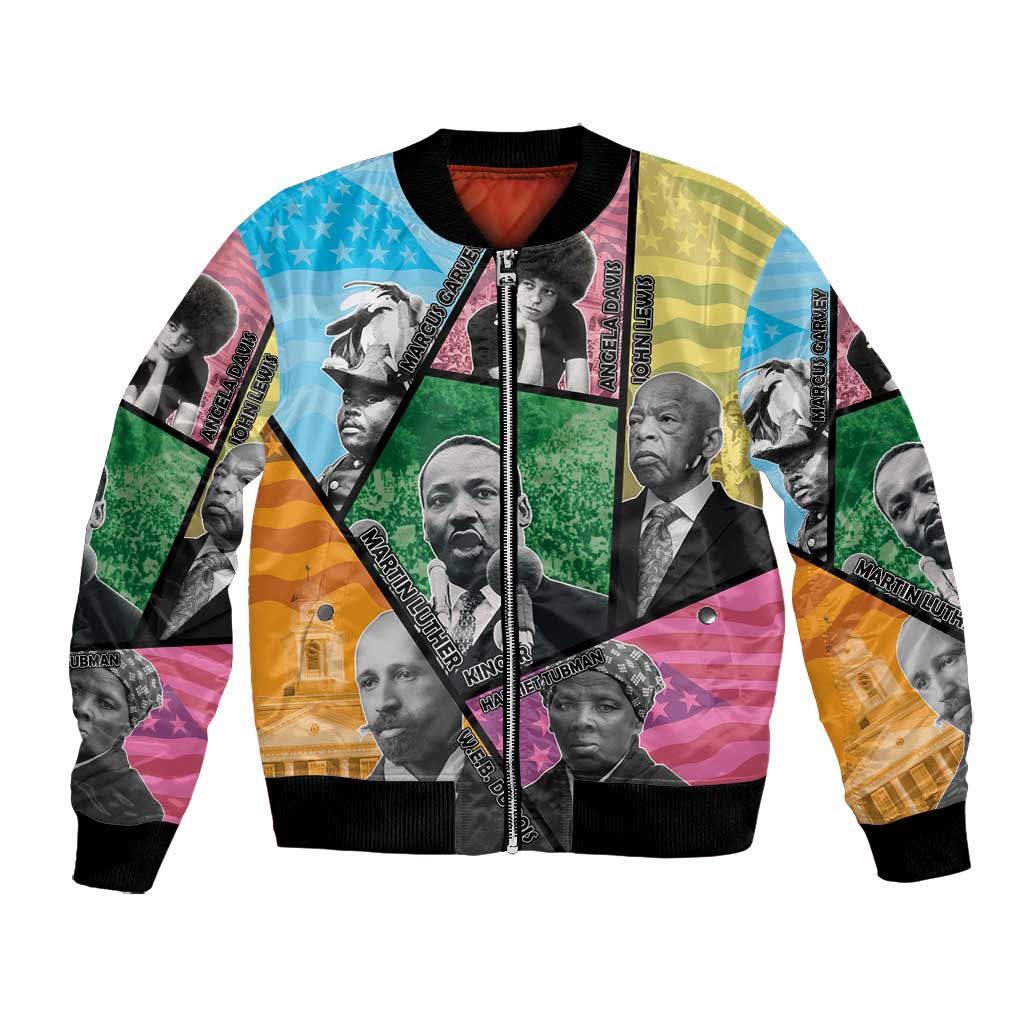 Civil Rights Leader Bomber Jacket Black History Tribute - African Pride
