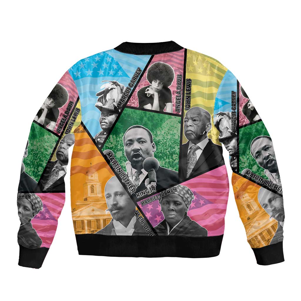 Civil Rights Leader Bomber Jacket Black History Tribute - African Pride