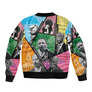 Civil Rights Leader Bomber Jacket Black History Tribute - African Pride