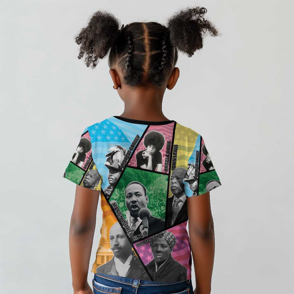 Civil Rights Leader Kid T shirt Black History Tribute - African Pride