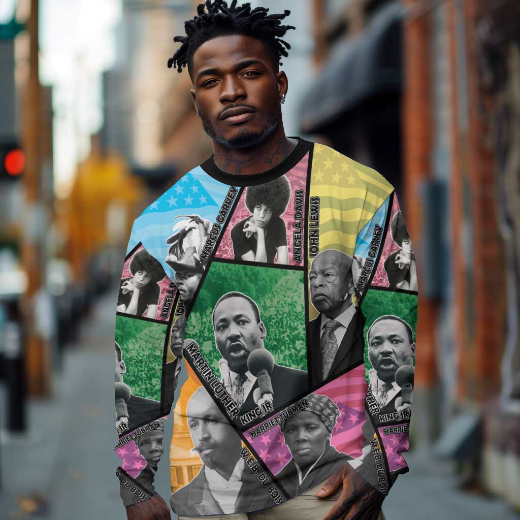 Civil Rights Leader Long Sleeve Shirt Black History Tribute - African Pride