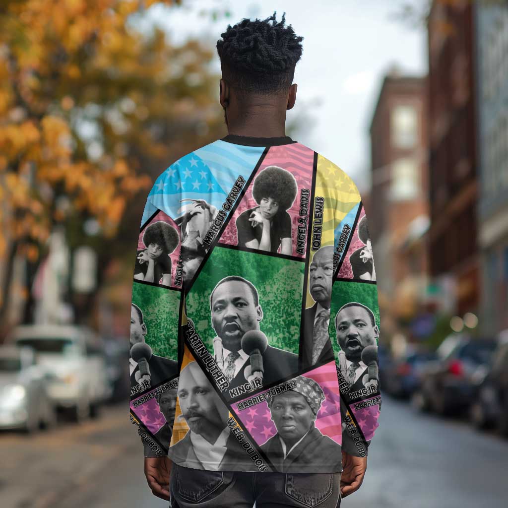 Civil Rights Leader Long Sleeve Shirt Black History Tribute - African Pride