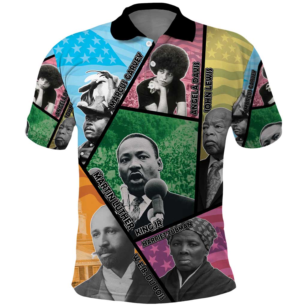 Civil Rights Leader Polo Shirt Black History Tribute - African Pride