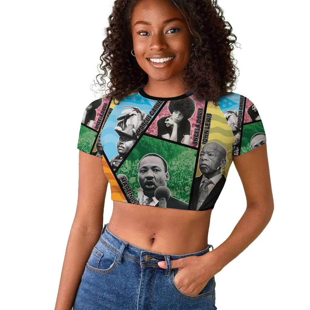 Civil Rights Leader Raglan Cropped T shirt Black History Tribute - African Pride