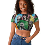Civil Rights Leader Raglan Cropped T shirt Black History Tribute - African Pride