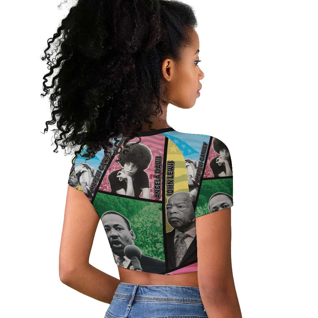 Civil Rights Leader Raglan Cropped T shirt Black History Tribute - African Pride