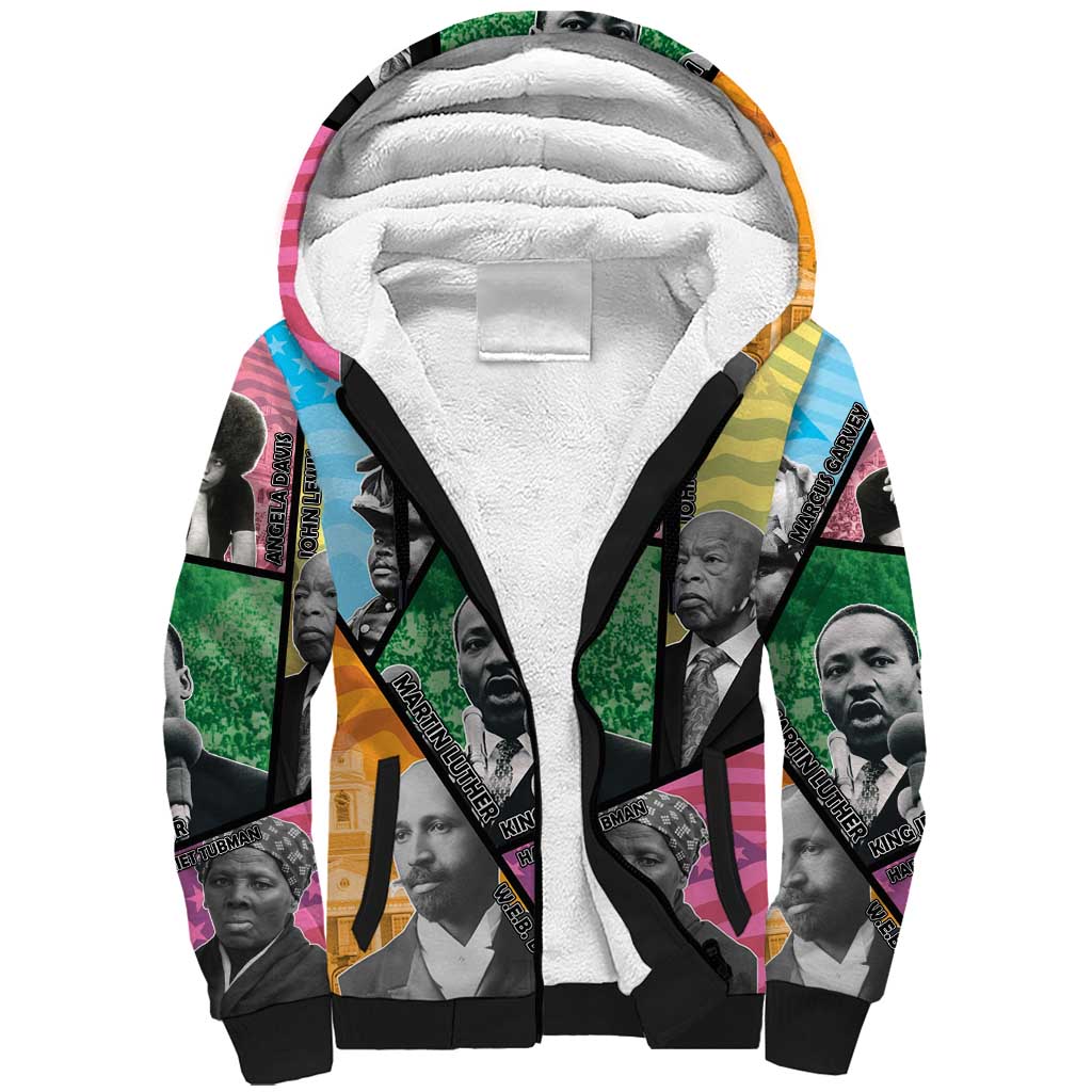 Civil Rights Leader Sherpa Hoodie Black History Tribute - African Pride