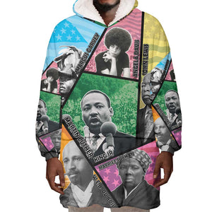 Civil Rights Leader Wearable Blanket Hoodie Black History Tribute - African Pride