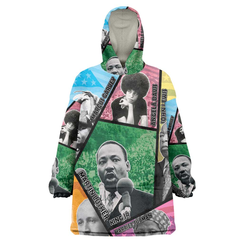 Civil Rights Leader Wearable Blanket Hoodie Black History Tribute - African Pride