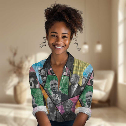 Civil Rights Leader Women Casual Shirt Black History Tribute - African Pride