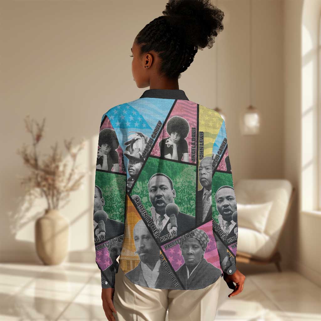Civil Rights Leader Women Casual Shirt Black History Tribute - African Pride