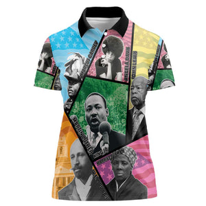 Civil Rights Leader Women Polo Shirt Black History Tribute - African Pride