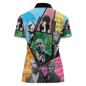 Civil Rights Leader Women Polo Shirt Black History Tribute - African Pride