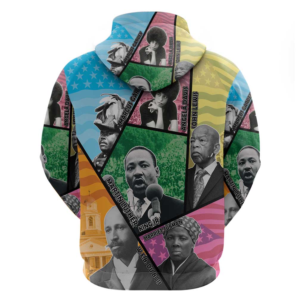 Civil Rights Leader Zip Hoodie Black History Tribute - African Pride