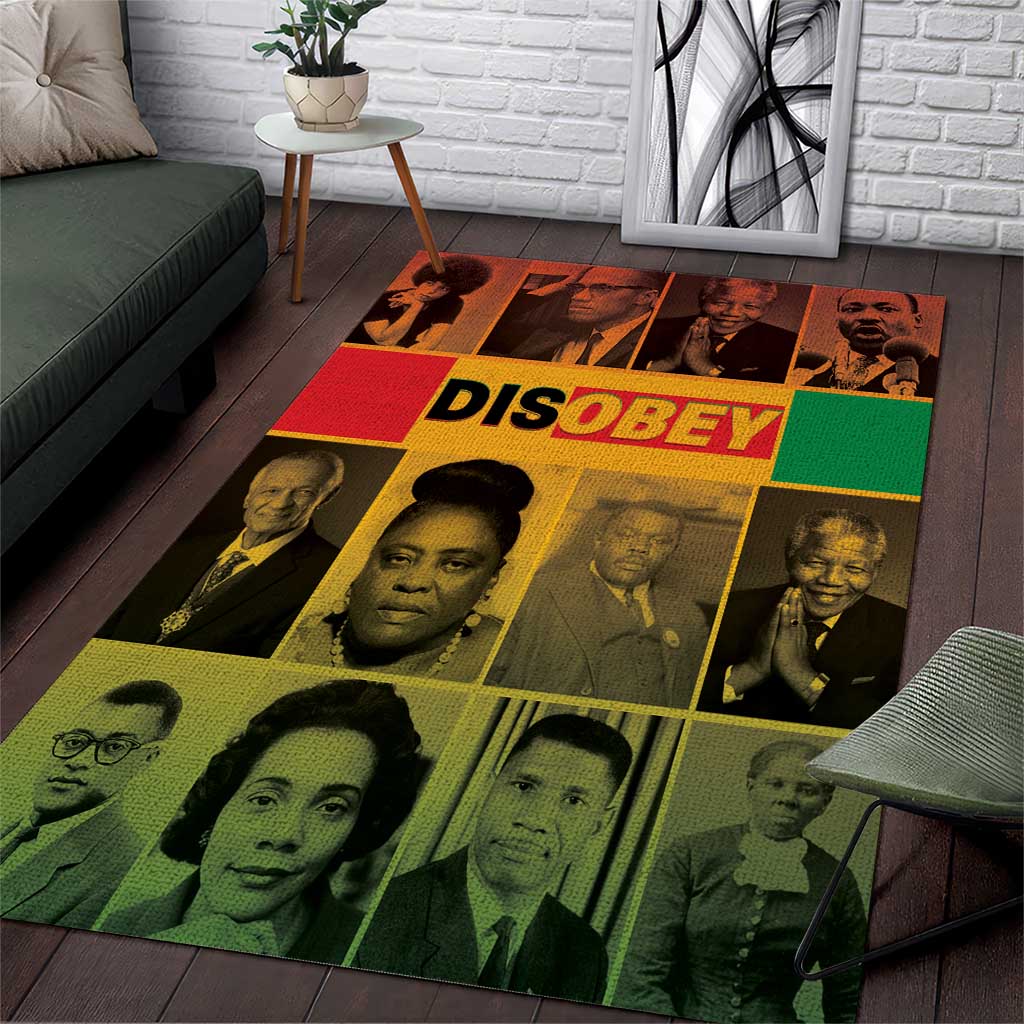 Disobey Freedom Fighters Area Rug African American Heroes - African Pride