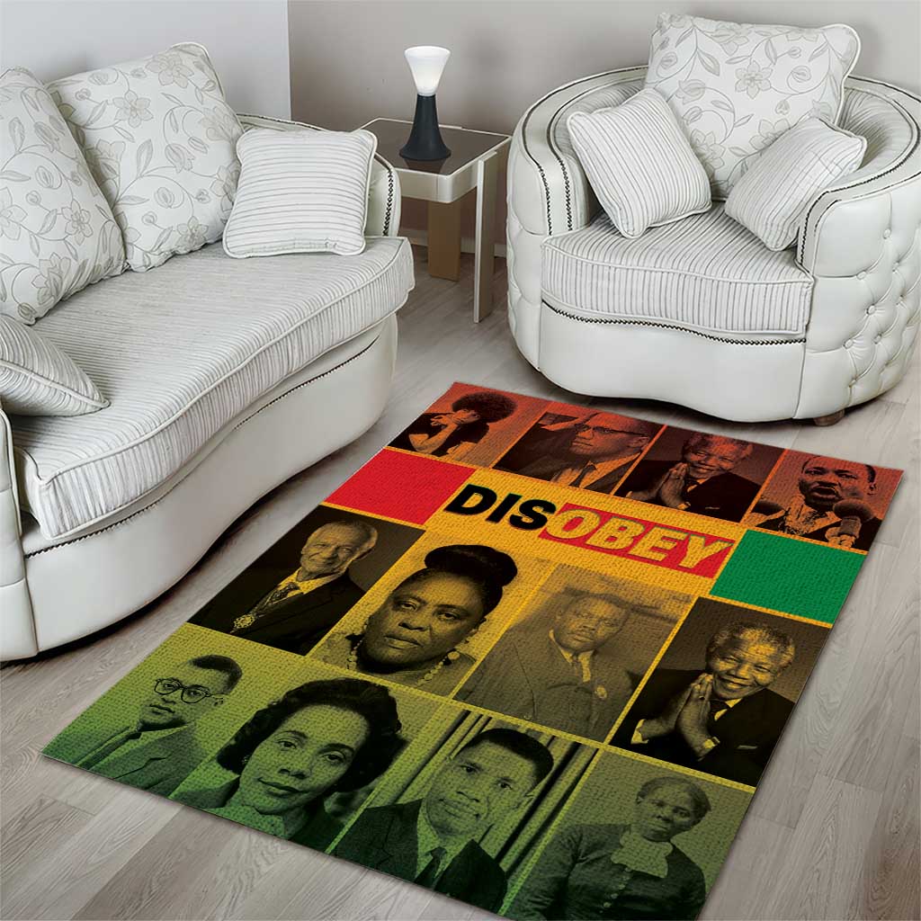 Disobey Freedom Fighters Area Rug African American Heroes - African Pride