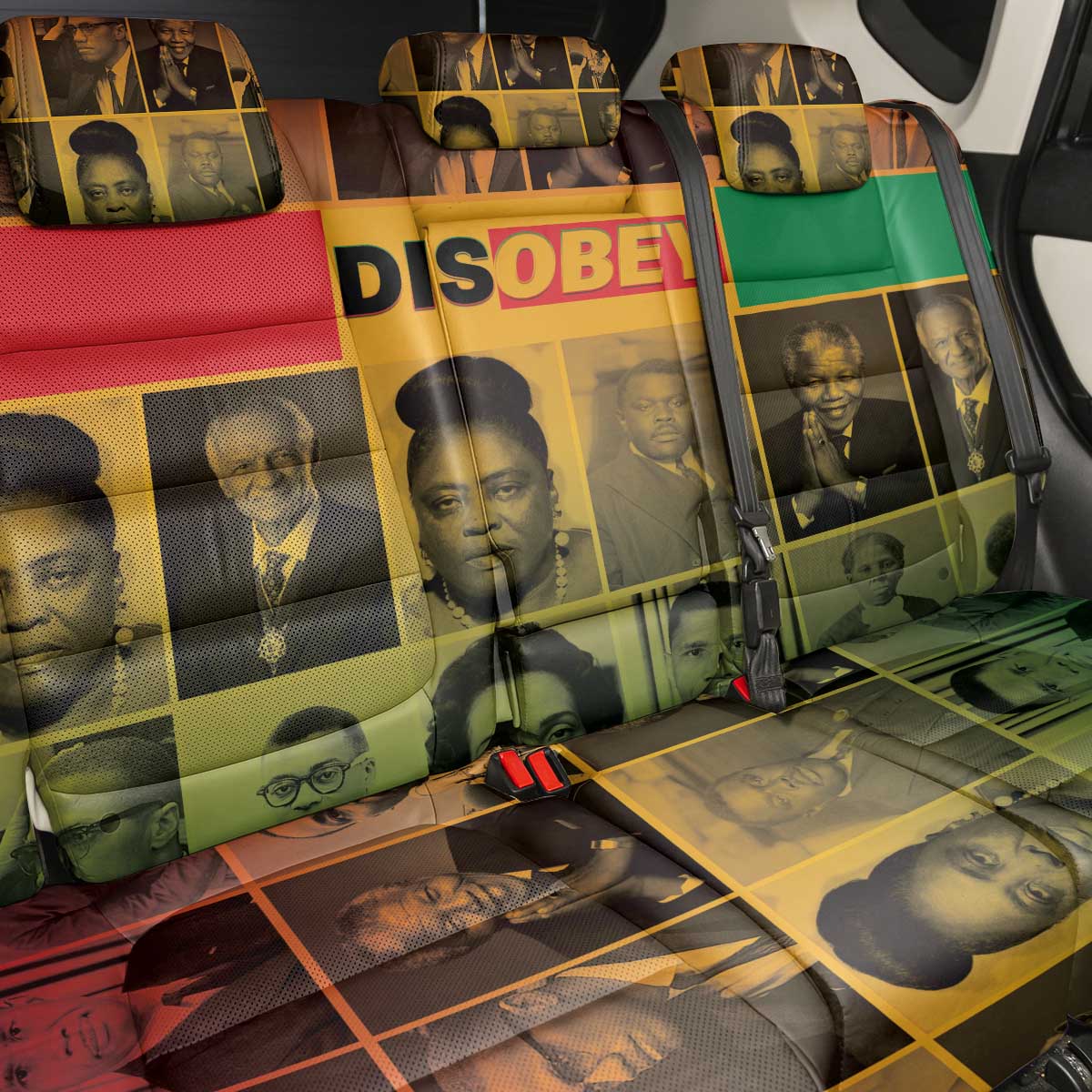 Disobey Freedom Fighters Back Car Seat Cover African American Heroes - African Pride