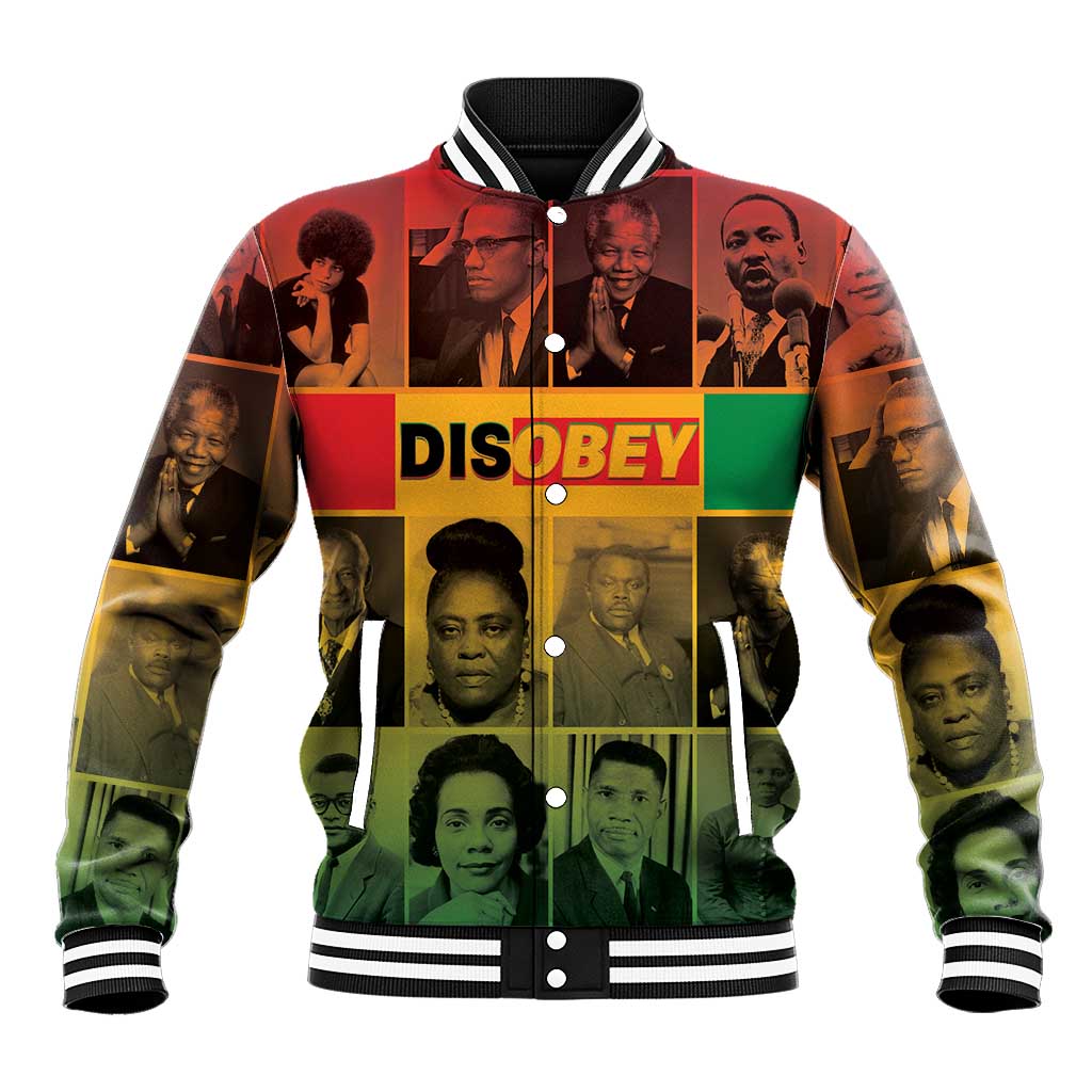 Disobey Freedom Fighters Baseball Jacket African American Heroes - African Pride