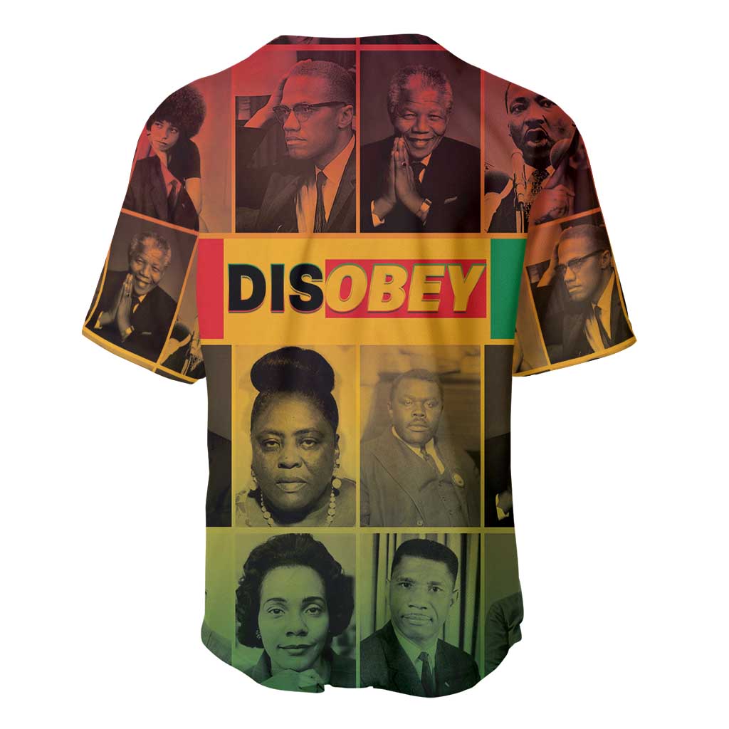 Disobey Freedom Fighters Baseball Jersey African American Heroes - African Pride